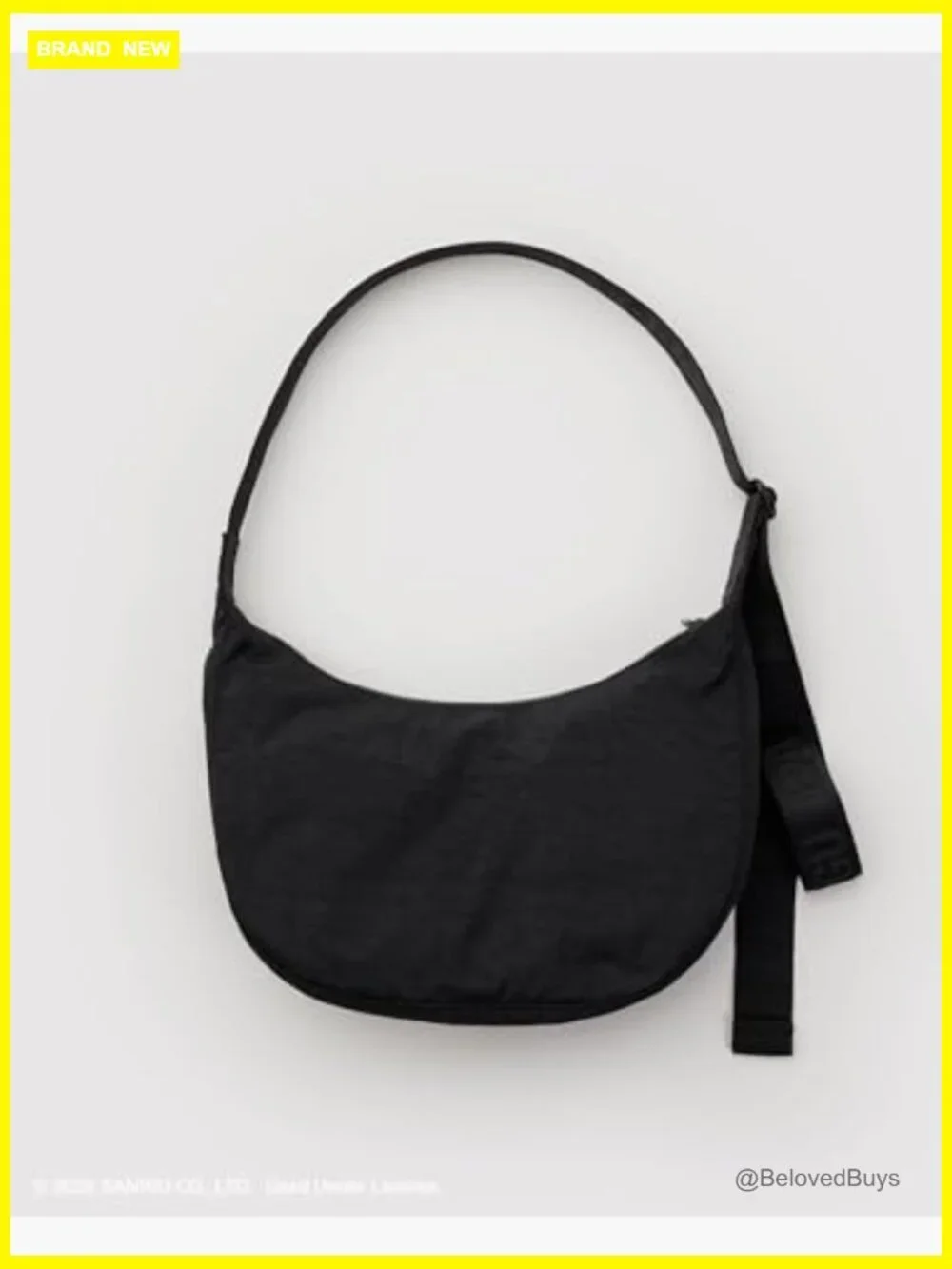 Medium Nylon Crescent Crossbody Bag Hobo Adjustable Strap Machine Washable